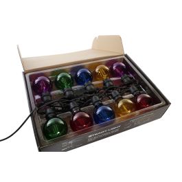DKD Home Decor Guirnalda Terraza Y Jardin 7.5 x 13 x 850 cm Multicolor Exterior con 10 Leds Doble Filamento
