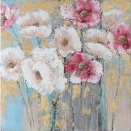 DKD Home Decor Cuadro Shabby Chic Pintado a Mano de Lienzo y Pino con Diseño Florero Multicolor 99.5x99.5 cm - Set de 2 Unidades Precio: 91.50000035. SKU: S3018377