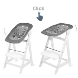 ROBA Born Up Trona convertible 2 en 1 + Hamaca reclinable con estampado de estrellas - Estrellitas - Desde el nacimiento - Madera blanca ROBA Born Up Trona convertible 2 en 1 + Hamaca reclinable con estampado de estrellas - Estrellitas - Desde el nacimiento - Madera blanca