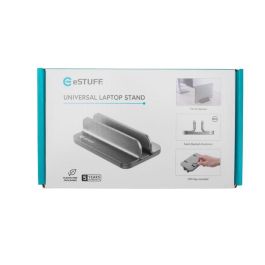 eSTUFF Soporte Universal para Laptop Gris Oscuro de Aluminio Ajustable 11-45mm