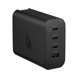ASUS AC140-01 3C1A Cargador USB-C GaN 140W con Carga Rápida y 3 Puertos Tipo C, Negro EU+UK