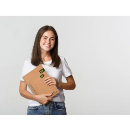 Liderpapel Cuaderno espiral A5 Ecouse tapa cartulina kraft 80 hojas, papel reciclado 80gr, cuadro 4mm