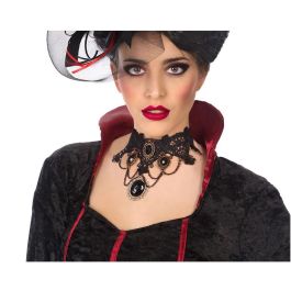 Collar Halloween Mujer Adulto Piedras Negras Brillantes Encaje Negro Precio: 1.79000019. SKU: B19PJAWDYT