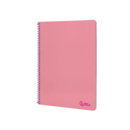 Liderpapel Cuaderno espiral A4 Smart tapa blanda 80 hojas 75gr cuadro 4mm con margen color rosa