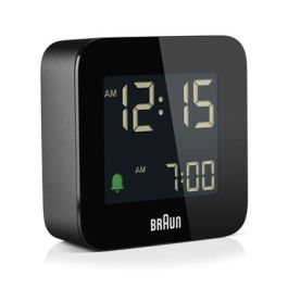 Braun BC-08-B Reloj Despertador Digital Negro con Pantalla LCD Retroiluminada y Función Snooze
