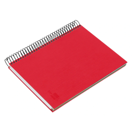 Liderpapel Cuaderno Espiral A5 Micro Papercoat Tapa Forrada 140 Hojas Cuadro 5mm Banda 5 Colores Rojo