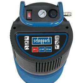 SCHEPPACH HC24V Compresor de aire vertical sin aceite, 24L, 2CV, 10 bar máx., 180 L/min. succión. Ideal para herramientas neumáticas.