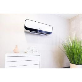 Edm Calefactor split de pared 1000 - 2000 W con mando a distancia y programador, 55,7 x 14,4 x 18,5 cm