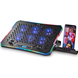 NGS HEROSTAND Base Refrigeradora para Portátiles 15.6" con 6 ventiladores, Iluminación LED RGB, Pantalla LCD y 2 puertos USB Precio: 30.50000052. SKU: B12LL6HXGP