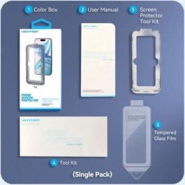 Protector de Pantalla de Cristal Templado Vention KUJTCC-40 para iPhone 14 Pro Max + Herramienta de Instalación Antipolvo