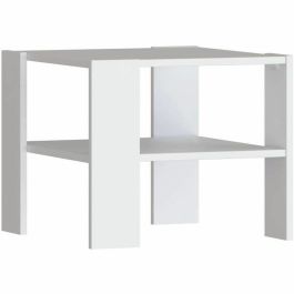 Mesa de centro PILVI 2 bandejas - Estilo contemporáneo - Partículas de melamina - Decoración blanca - L 55 x P 55 x H 45 cm