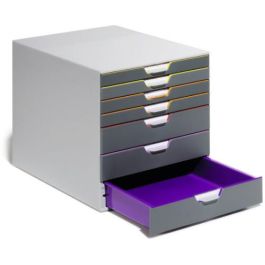Durable 760758 Módulo 7 Cajones Varicolor®7 Cajonera A4 Gris Multicolor Plástico ABS