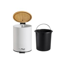 Inde Cubo Pedal Metal Bambú 3L 17x17x22.7 cm Surtido