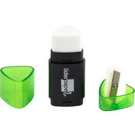 Liderpapel Goma de Borrar Triangular con Sacapuntas Ecológica sin PVC Colores Surtidos