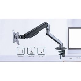 Gembird MA-DA1-05 Soporte de monitor de escritorio con brazo único, VESA, 32" (81.3 cm), 2-9 kg, Resortes de gas, Gris