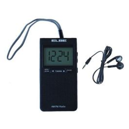Elbe Radio Digital Portátil RF-94 AM/FM con Gran Display y Auriculares Incluidos
