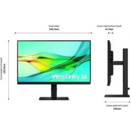 Monitor Profesional Samsung ViewFinity S6 S60UD S24D600UAU 24"/ QHD/ Regulable en Altura/ Negro Monitor Profesional Samsung ViewFinity S6 S60UD S24D600UAU 24"/ QHD/ Regulable en Altura/ Negro