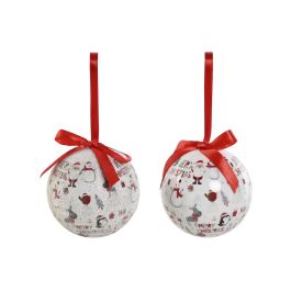 Bola Decoracion Navidad Tradicional DKD Home Decor Blanco Rojo 21.5 x 8.5 x 25 cm Set de 7