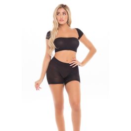 Conjunto de Lencería Pink Lipstick Negro (Talla única)