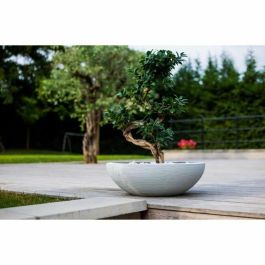 Eda Macetero Serie Lavabo Graphit Ø59cm 39L - Blanco encalado Moderno - Doble Pared, Anti-UV, Interior/Exterior, Retención agua