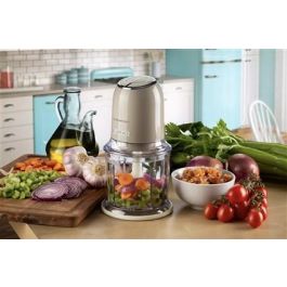 Ariete 438/03 Picadora Vintage Beige de 400W con 4 Cuchillas de Acero Inoxidable para Cocina de Estilo Retro