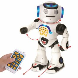 Lexibook Powerman Robot Educativo Interactivo | Música, Baila, Acertijos, Lanza Discos | Sonido y Luz para Niños 4-7 Años