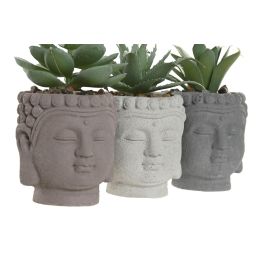 DKD Home Decor Planta Oriental 24 Unidades Marron Gris Beige Cemento Pe Buda 5.5 x 8.5 x 5.5 cm