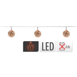 Decorative Lightning Guirnalda a pilas 10 leds luz blanco cálido 1,3m con bolas color cobre Precio: 3.50000002. SKU: B1AZNB2WZR