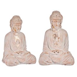 Ibergarden Buda Manos Cruzadas Blanco y Oro Poliresina 22.5x40.5x27 cm (Set de 2) Precio: 65.49999951. SKU: S3610552