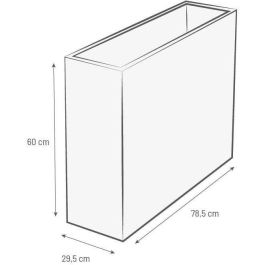 EDA PLASTIQUE Jardinera Muret Loft Graphit 78.5x29.5x60 cm - 46 L - Doble Pared - Retención Agua - Anti-UV - Blanco Encalado EDA PLASTIQUE Jardinera Muret Loft Graphit 78.5x29.5x60 cm - 46 L - Doble Pared - Retención Agua - Anti-UV - Blanco Encalado