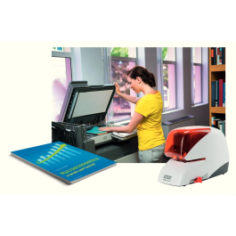 Rapid Grapadora Eléctrica 5050e, Capacidad 50 Hojas, Usa Cassette Grapas, Plata/Naranja