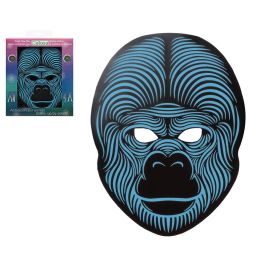 Atosa Máscara Gorila con Luz LED para Fiestas, Halloween y Carnaval - Azul