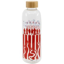 STOR Botella cristal Stranger Things 1030ml, reutilizable y libre de BPA, ideal para agua, diseño exclusivo de personajes