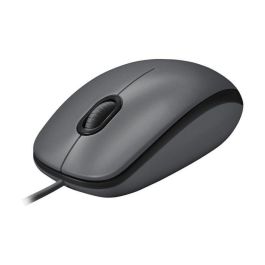 Logitech M90 Ratón con Cable USB Tipo-A Óptico 1000 DPI, Diseño Ambidiestro Tamaño Completo Plug & Play, Color Gris