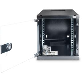 Digitus Armario mural 10" (254 mm) 6U, 312x300 mm (AnxP), negro, puerta de cristal, acero, capacidad 30 kg