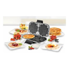 UNOLD 48241 Máquina para Gofres Doble, Forma Corazón, Negro/Plata, 1300W