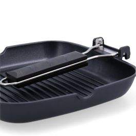 Asador Cuadrado Aluminio Fundido Ebano Quid 28 cm (6 Unidades)