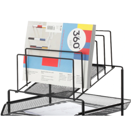 Q-connect KF17296 Bandeja Clasificadora de Sobres Metálica Rejilla Negra 3 Bandejas 300x350x420 mm