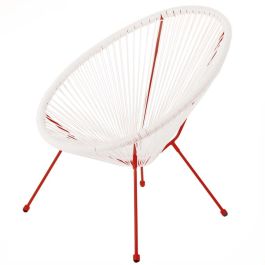 Sillón de jardín Acapulco 73 x 80 x 85 cm Rojo Blanco Ratán