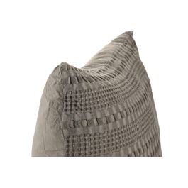 DKD Home Decor 2 c25 Cojín Boho Gris 60x60 cm 2 Unidades Poliéster con Cremallera Lavado a la Piedra