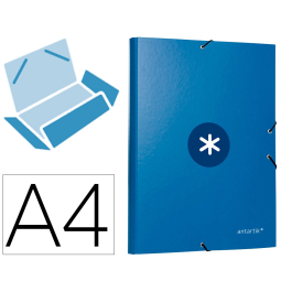 Antartik Carpeta de Gomas Tres Solapas Cartón Forrado A4 Color Azul Marino Precio: 5.89000049. SKU: B12GTN4K49