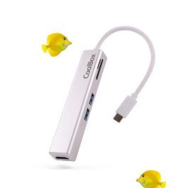 Coolbox MiniDock USB Tipo C con HDMI, 2 USB 3.0, SD y microSD para Portátiles y Ultrabooks