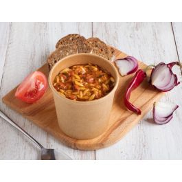 Algon Set 4 Tarrinas Kraft con Tapa 800 ml - 11.5 x 12 x 11.5 cm (12 Unidades)