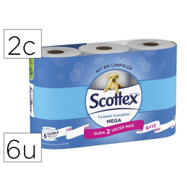 Scottex Papel Higienico Megarrollo Doble Largo 2 Capas Paquete 9 Rollos Precio: 8.49999953. SKU: S4603073