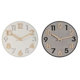 Reloj Pared Loft DKD Home Decor Gris Natural 5 x 30 x 30 cm (2 Unidades)