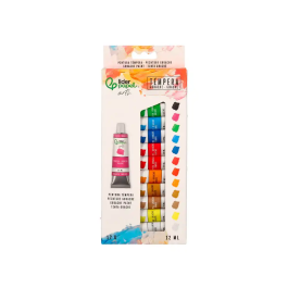 Liderpapel Pintura Gouache/Témpera Caja 12 Tubos de 12 ml Colores Surtidos