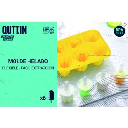 Quttin Molde para 6 Helados de Silicona | Ancho 12 cm x Alto 8.5 cm x Largo 18 cm