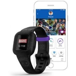 Garmin vivofit jr. 3 Black Panther, monitor de actividad física para niños, pulsera de silicona negra a prueba de agua