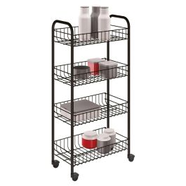 Metaltex Carrito multiuso 4 estantes, alambre plastificado LDPE, 41x23x84cm