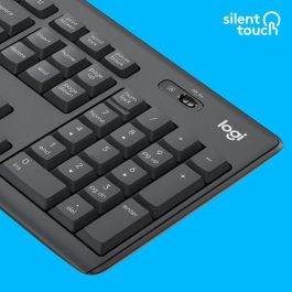 Logitech MK295 Combo Teclado y Ratón Inalámbrico Silencioso SilentTouch, Diseño Antiderrames, Disposición Inglesa
